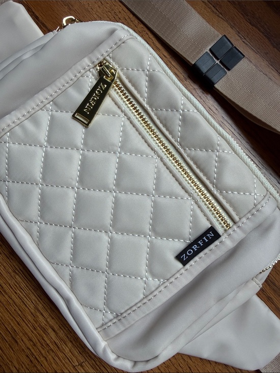 Zorfin Handbags - ZORFIN Quilted Fanny Pack / Belt Bag Crossbody Bag with Gold Zip.New without tag